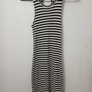 Popular Basics Monochrome Striped Midi Dress